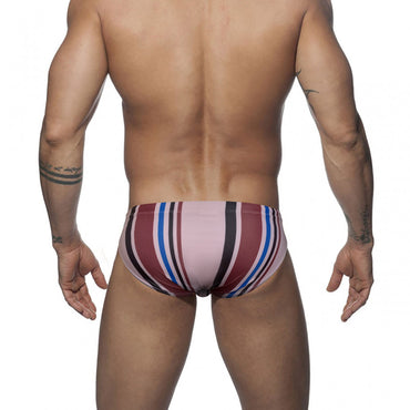 Mens Low-rise Sexy Striped Bikini Briefs With A Triangular Cup Design