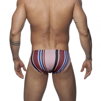 Mens Low-rise Sexy Striped Bikini Briefs With A Triangular Cup Design