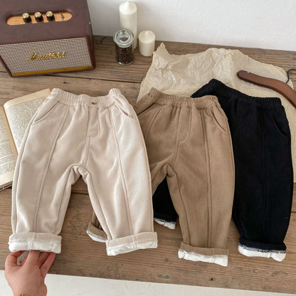 Pantalon rembourré en molleton de velours côtelé pour enfants