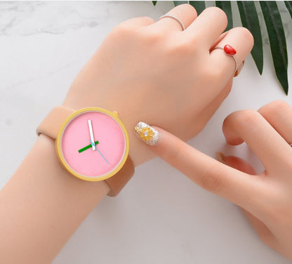 Women Watch Gray Contrast Leather Quartz Watch Women Watches Lovers Unisex Casual Ladies Wrist Watch Clock Relogio Feminino