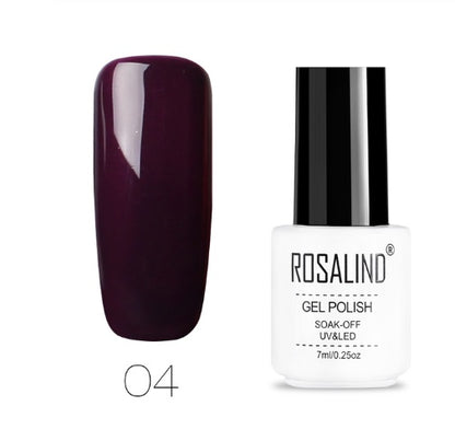 ROSALIND 7ML Pure Colors series Gel Nail Polish 01-58 UV&LED Lamp For Nail Extensions Gel Lacquer Varnishes Need Base Top Art