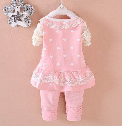 BibiCola Baby Flickor Kläder Kläder små Träningsdräkter Barn Toppar + Byxor 2st Träningsdräkter Barn Flickor Kläder Baby Flicka Kläder Set
