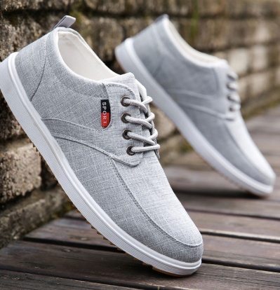 Herr Fritidsskor Sommar Canvas Skor Herr Andas Casual Canvas Män Skor Promenad Herrskor Chaussure Homme Fabriksförsäljning