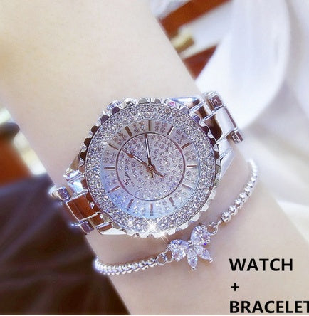 Hot new starry women's watch full brick automatic non-mechanical ladies watch student fashion watch waterproof