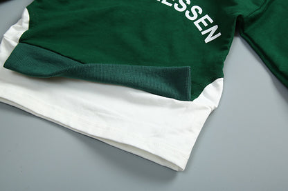 Boys' Suit Letter Print Hood