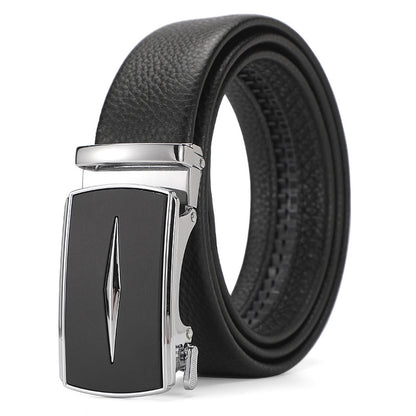 Men's Genuine Leather Automatic Pure Leather Belt - Authentic Confidence