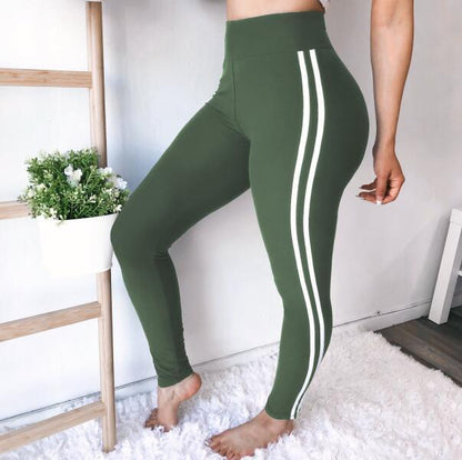 Leggings de sport à coupe de couleur assortie à la mode pour femmes