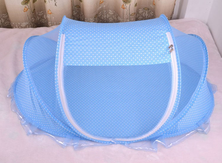 Filet de lit pliable pour bébé avec filet d'oreiller, ensemble de 2 pièces