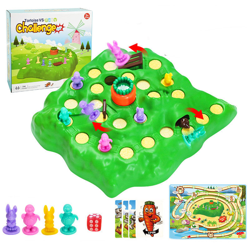 Jouets de course de tortues et de lièvres pour enfants, jeux de Table de course de fond