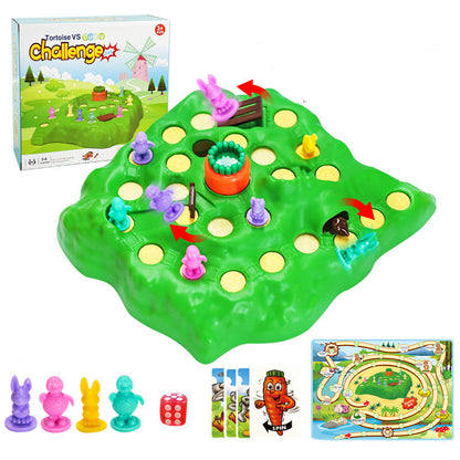 Jouets de course de tortues et de lièvres pour enfants, jeux de Table de course de fond