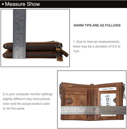 Men's wallet Short men's wallet Anti-theft brush leather wallet men