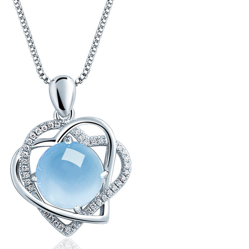 Collier en forme de coeur en cristal pour femmes