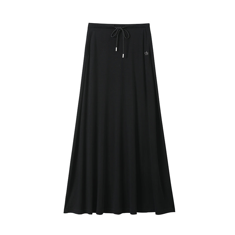 Professional A-Line Long Umbrella Drawstring Leisure Skirt - Women's Design (Customizable Fit, Elegant Trendy)