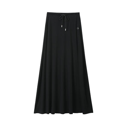 Professional A-Line Long Umbrella Drawstring Leisure Skirt - Women's Design (Customizable Fit, Elegant Trendy)