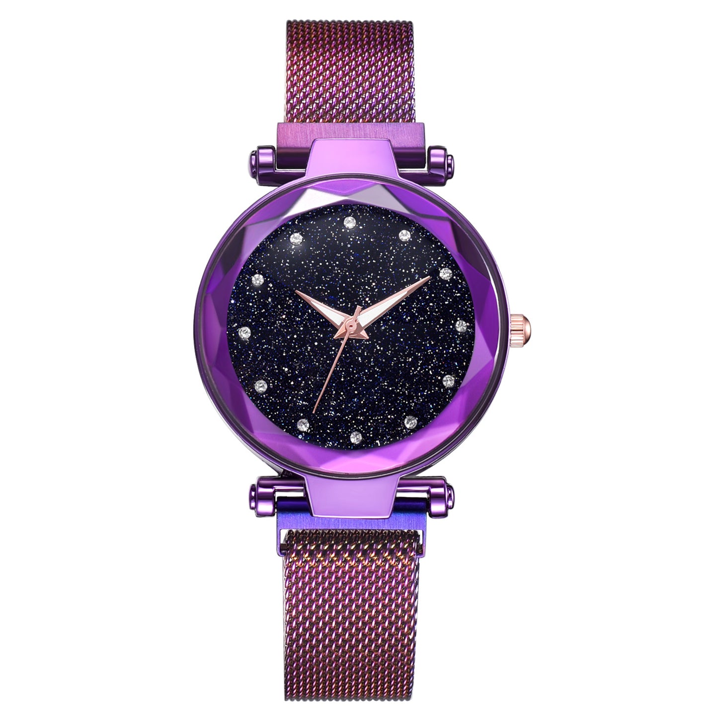 Lyxiga Damklockor Armband Set Mode Elegant Magnet Spänne Dam Starry Sky Watch Set Relogio