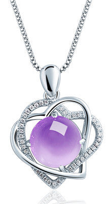 Crystal heart-shaped necklace women