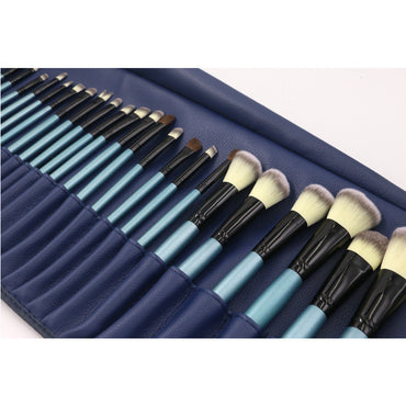 32 pinceaux de maquillage bleus