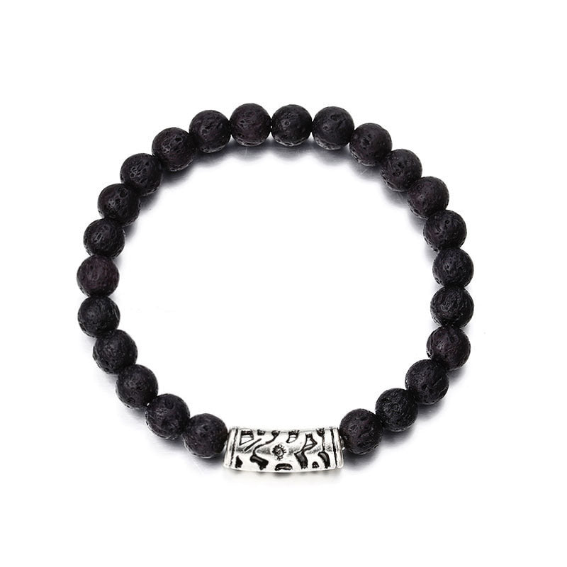 Klassiska armband med blå pärlor i akryl för män och kvinnor