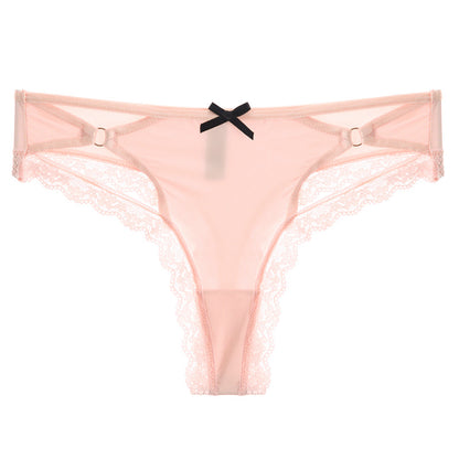 Cross-cut hollow bow panties