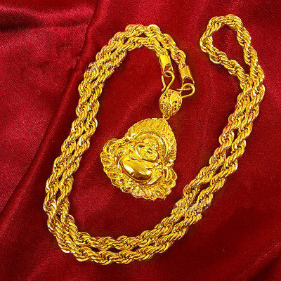 Hemp rope gold necklace