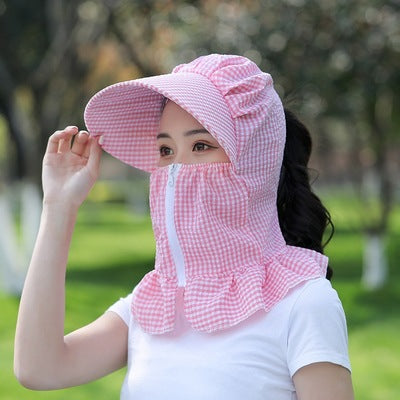 Chapeau de protection solaire femme couverture visage été