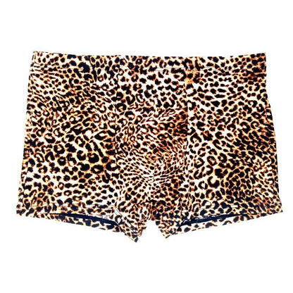 Men's Low Waist Boxer Briefs Boxers Leggings Elastic Leopard Print Sexy