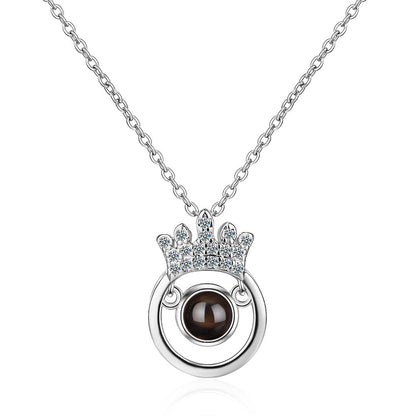 Mode 100 langues je t'aime Projection Couple pendentif rond romantique amour mémoire amoureux de mariage collier cadeaux 