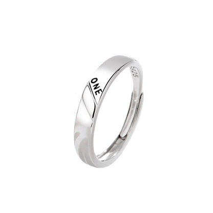 Fashion Simple Sterling Silver Couple Rings For Men And Women