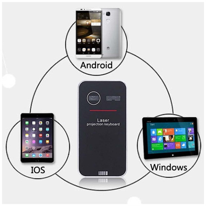 LEING FST Virtual laser tangentbord Bluetooth Trådlös projektor Telefon tangentbord för dator pad bärbar dator med musfunktion