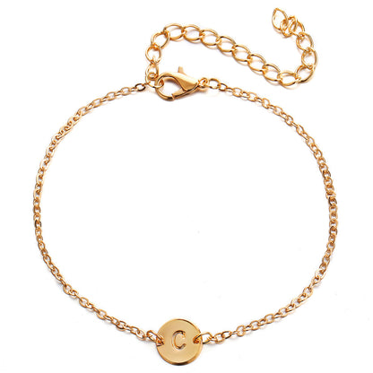 Modesmycken Justerbara Guldfärgade Legering Bokstav Armband Armband För Män Kvinnor Flickor Charm Armband Fest Bileklik Pulseiras