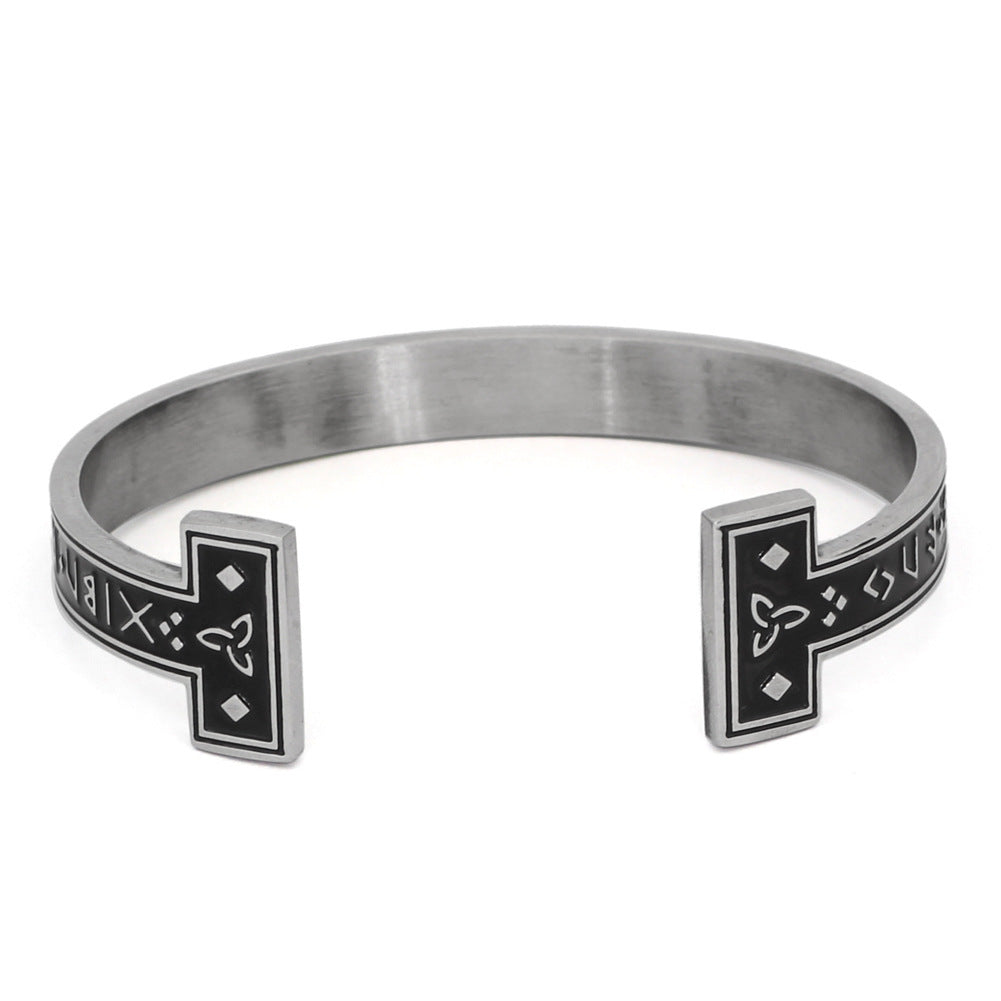 New Titanium Steel Personality Digital Text Bracelet