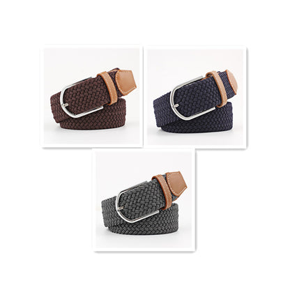 Women's Canvas Student Casual Stretch Braided Needle Buckle Belt - Youthful Confidence