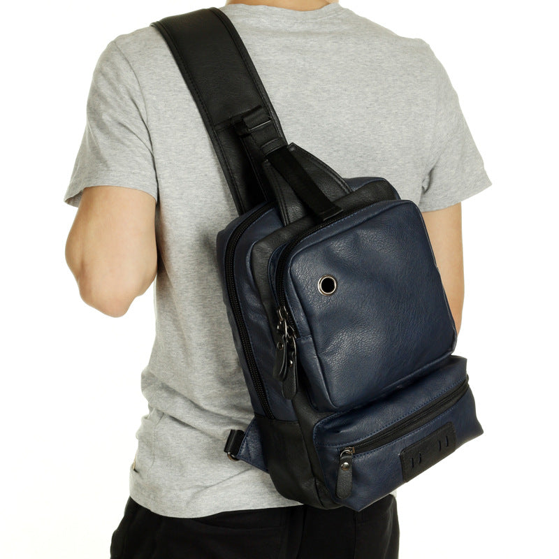 A Mo Tis sac à dos en cuir tendance du sport de plein air décontracté pour hommes coréens pour hommes sac de poitrine sacoche