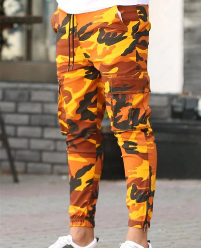 Casual Colorful Camouflage Pants Men Elastic Comfortable Trousers