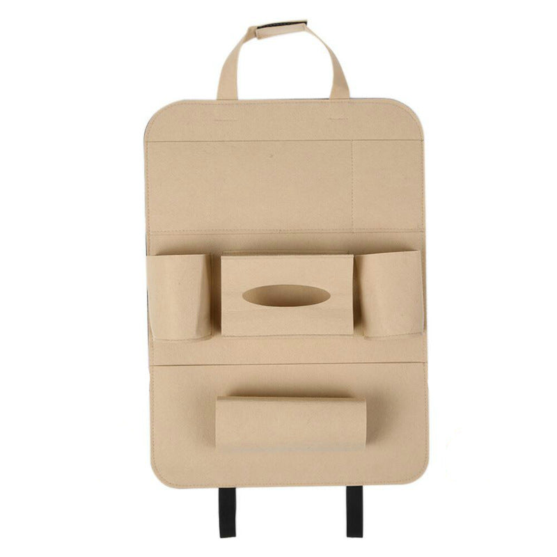 Organisateur de siège arrière de voiture, support de style de voiture, siège multi-poches, rangement en feutre de laine, sac multifonction d'accessoires de véhicule