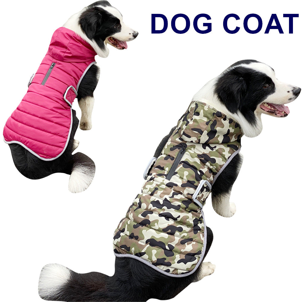 Detachable Hooded Pet Clothing Camo Dog Clothes