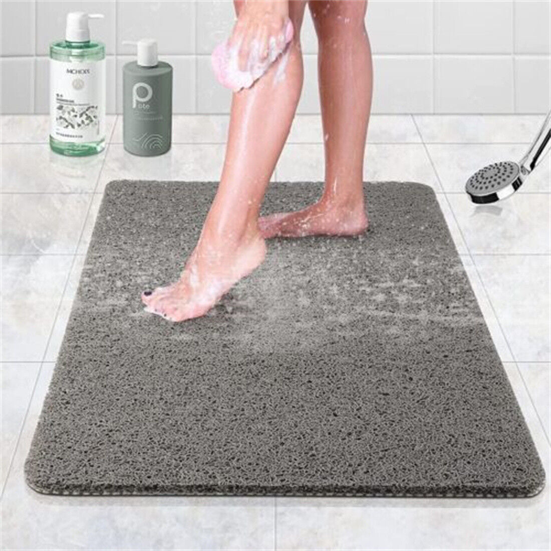 Duschmatta för invändig dusch Silk Circle Badmatta Non-Slip Anti Mold PVC BathMat-Två storlek