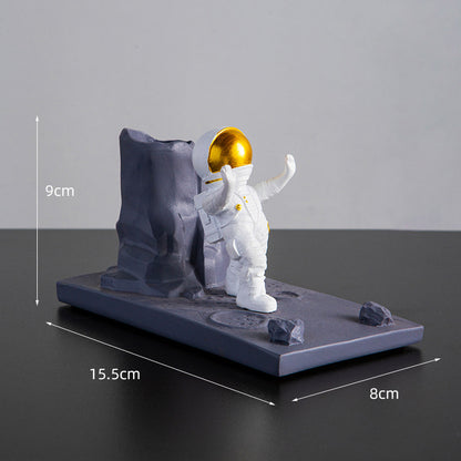 Astronaut desktop office pen holder