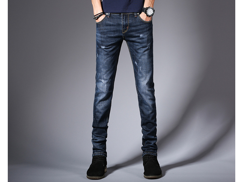 New Jeans Men\'s Korean Edition Fashion Slim Bottom Pants Young Students Elastic Black Pants