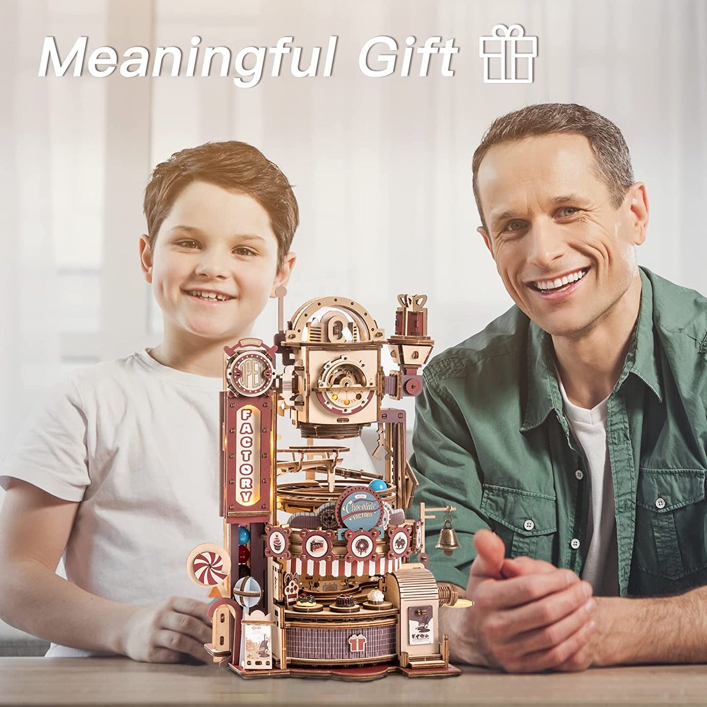 Robotime ROKR marbre chocolaterie 3D jeux de Puzzle en bois assemblage modèle de construction jouets pour enfants enfants cadeau d'anniversaire