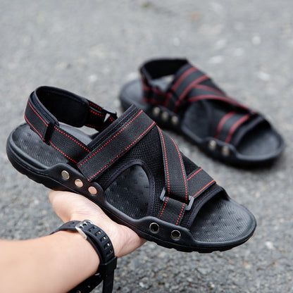 Casual Roman Sandals Men Strap Velcro Shoes