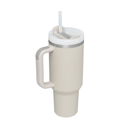 Tasse thermique de cadeau de saint valentin tasse d'isolation de café de paille de 40oz avec la poignée bouteille d'eau portative d'acier inoxydable de voiture tasse thermique sans BPA de voyage de grande capacité