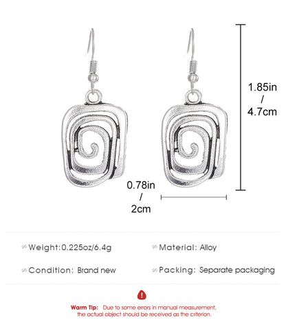 Geometric Alloy Pendant Earrings