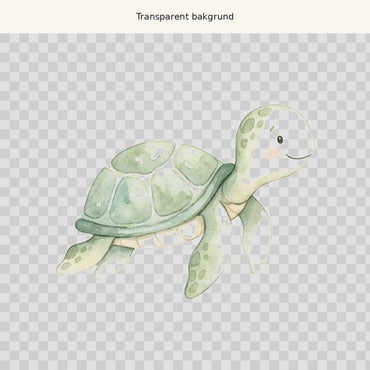 Havssköldpadda – transparent PNG-motiv (clipart)