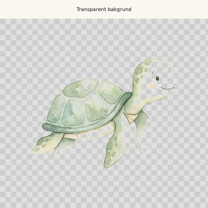 Havssköldpadda – transparent PNG-motiv (clipart)