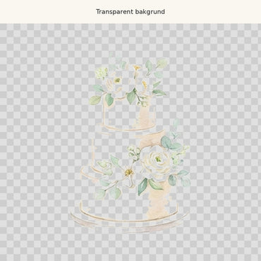Bröllopstårta – transparent PNG-motiv (clipart)