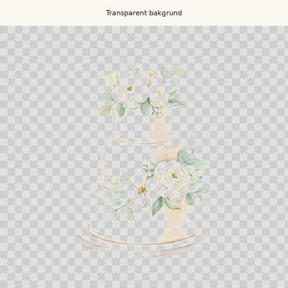 Bröllopstårta – transparent PNG-motiv (clipart)