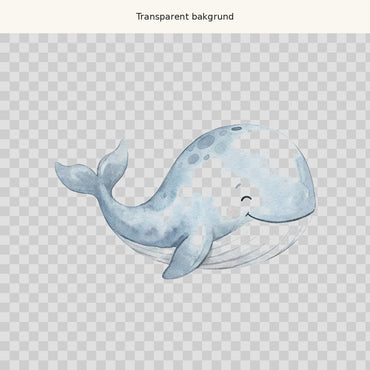 Blåval – transparent PNG-motiv (clipart)