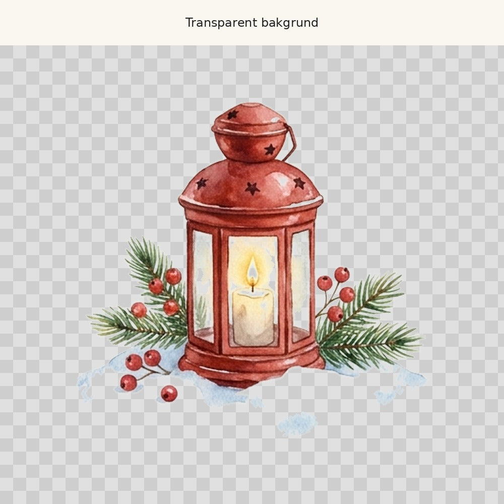 Röd vinterlykta – transparent PNG-motiv (clipart)