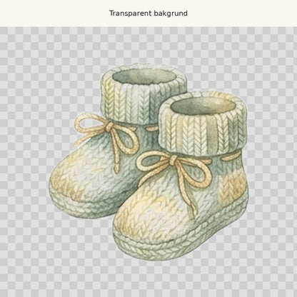 Babytofflor – transparent PNG-motiv (clipart)